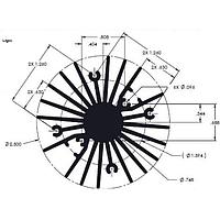 Wakefield Thermal 19755-XXL-AB W/O ANO LED用ラジアルフィンヒートシンク、ブラックアルマイトなし10インチフィン
