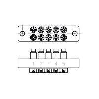 Bộ dây cáp chữ nhật, vỏ ổ cắm lắp ráp Raychem - TE Connectivity 863769-4