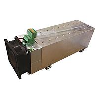 Tản nhiệt gắn ray DIN với quạt, điện áp cung cấp 24 Vdc, điện trở nhiệt 0.12 C/W, Kích thước Rộng x Cao x Sâu = 280 x 87 x 122 mm, phù hợp để gắn một hoặc nhiều SSR Carlo Gavazzi RHS28009F80-24P