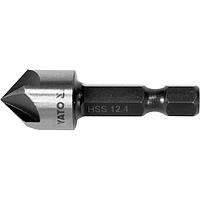 Mũi phay thép gió vát mép chuôi lục giác YATO YT-44724 (45°, 12.4x40mm)