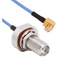 Amphenol SV Microwave FRSMP-047-FBSMA-120 RF Cable Assemblies SMP R/A F  SMA BKHD F 12"Cable