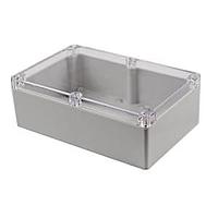 Vỏ hộp LT màu xám nhạt bằng nhựa PC có nắp trong suốt kích thước 8.74x5.75x2.95 inch Hammond Manufacturing RZ0232C
