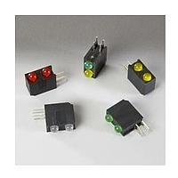 BIVAR H201CYD-RP LED Circuit Board Indicators LED Assembly, Right Angle, 3 mm LED, Bi-Level, 1 Station, Yellow, 585 nm
