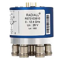 Radiall R573113330 동축 스위치 SP3T N 12.4GHz 산업용 28Vdc 개방 다이오드 핀TML
