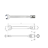 Yato YT-4950 Combination flexible socket wrench 8mm