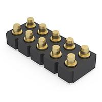 Đầu nối lò xo có đầu nhấn phẳng; SMT; Hàng đôi 10 chân Mill-Max 813-22-010-30-040101