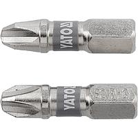 Bộ 2 mũi vít 4 cạnh phủ Niken YATO YT-78002 (PH3x25mm, 1/4")