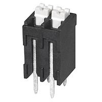 Same Sky (formerly CUI Devices) TBLH10V-350-02BK Fixed Terminal Blocks Terminal block, screwless, High Temp, 3.5, Vertical, 2, Black w Gray Button