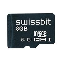 Thẻ MicroSD Công nghiệp microSD, S-46u, 8 GB, bộ nhớ flash 3D PSLC, nhiệt độ -40°C đến +85°C Swissbit SFSD8192N4BM1MT-I-1E-2EP-STD