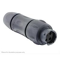 Ổ cắm Đầu nối dây, với vỏ bảo vệ cáp, với 4 tiếp điểm vít đực, IP68/69K Eaton Souriau-Sunbank UTSX1JC124PSCR