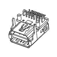 Mini-Displayport Mini CỔNG HIỂN THỊ 20 CHÂN ĐẦU NỐI Góc Phải, Chiều Cao Trung Tâm 3.2mm, Loại Hybrid (Dip+SMT), LCP, Màu Đen, Mạ 15U", Đóng Gói Cuộn Băng và Cuộn Amphenol Commercial Products G46M2013201ATWEU