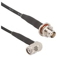 Amphenol RF 095-850-222M050 RF Cable Assemblies TNC RA Plg to TNC Bkhd Jk LMR200 0.50m