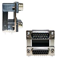 NorComp 179-015-613R491 Dual Port D-Sub Connectors RA 15POS ML/ML 5A
