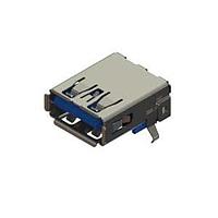 Đầu nối USB Type A USB 3.0 Type-A mạ vàng flash plating đuôi PCB RA cách điện LCP màu xanh EDAC 690B109-223-012