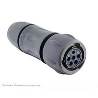 Eaton Souriau-Sunbank UTSX6JC10E98SY Plugs Plug, with cable gland backshell, with 6 female solder contacts, IP68/69K in unmated conditions, keying Y