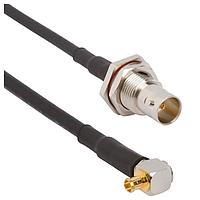 Amphenol RF 095-850-242-018 RF Cable Assemblies BNC Strgt Blkhd Jack MCX 4855R Cbl,18in