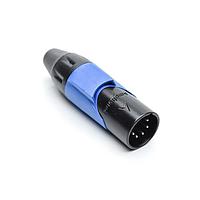 Amphenol Audio AX5MB6M ຂໍ້ຕໍ່ 5P PIN M PLUG BLK W BLU MRK SLEEVE