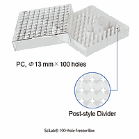 Hộp Đóng Băng, PC, Φ13 mm×100 lỗ, 134×134×h53mm, màu trắng SciLab SL.Rac3140