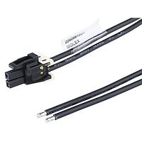 Molex 224086-1024 OTS Cable Assembly Mini-Fit Max Female-to-Pigtail Cable ASSY Tin Plt 2 Ckts 600mm Lgth 2.5mm Blk