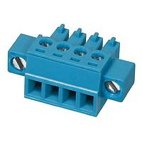 Same Sky (formerly CUI Devices) TBP02P1W-381-04BE Plugs Terminal block, pluggable, 3.81, plug, 4 pole, slotted screw, blue