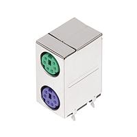 Đầu nối 6P/6P PC99 XANH LÁ/TÍM XẾP CHỒNG MẠ VÀNG Kycon KMDGX-6SG/P-S4N