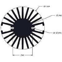 Wakefield Thermal 19756-S-AB W/ANO LED用ラジアルフィンヒートシンク、2インチフィン、ブラックアルマイト処理