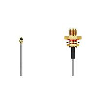 Bộ cáp RF I-Pex MHF2SMA, RP, Đầu cái, Đầu đực BH, có vòng đệm, 100mm 1.37mm Cáp, Đen, 6GHz, Đai ốc rửa GCT (Global Connector Technology) CAB463RF-0100-A-1