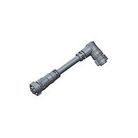 Amphenol LTW AB-CB06FL-CBFR-QD001 Sensor Cables / Actuator Cables X-Lok, Middle Size, Plastic, 10A, 06 pins, Female Connector, Female Contact, Right Angle-to-Straight, Push Lock, Overmolded Double Ended, Length 1000mm, IP68