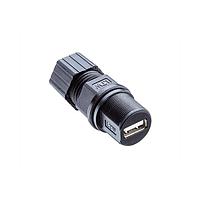 Amphenol LTW UA-20BMFA-SL8001 USB Type A Connectors USB, Type A 2.0, Plastic, 1.5A, Male Connector, Straight, Screw Thread, Solder, Field Installable, F5.0 - F10.8mm, IP68