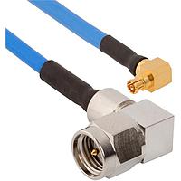 Amphenol SV Microwave 7032-7241 RF Cable Assemblies SMPM F R/A to SMA M for .085 Cbl OAL 12"