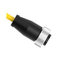 Banner Engineering QDS-850C Sensor Cables / Actuator Cables Cordset: Single Ended 1 in (Mini B); 8-pin Straight Female; 15.24 m 8x20 Yellow PVC Jacket; Nickel-Plated Brass Coupling Nut