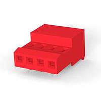 AMP Connectors - TE Connectivity 3-640440-4 Receptacle Housing 4P 22AWG TIN CLSD W/O TAB W/RED STRIPE