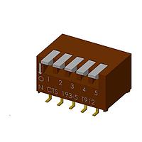 CTS Electronic Components 193-5MS ສະຫນາມສະລັບ DIP 5 ສ່ວນສະລັບ SPST