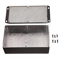 Hammond Manufacturing 1590R1FLBK ダイキャストボックス ダイキャストアルミ フランジ付き 7.55x2.24x4.38インチ ブラック