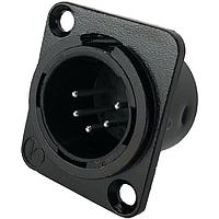 Đầu nối 5 chân XLR, đực, phích cắm, vỏ kim loại màu đen, cốc hàn, tiếp điểm bạc Io Audio Technologies IO-XLR5-M-BK-JL