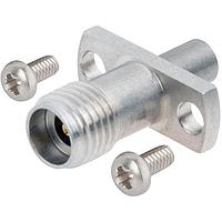 Amphenol SV Microwave 1116-6095 RF Adapters - Between Series 2.4mm Female to SMPM Male, FD, Flange Mount Adapter, 2 Hole, with Screws