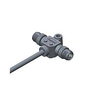 Amphenol LTW SI-050500-KK0-TSA03 Sensor Cables / Actuator Cables Circular Metric Connector, T Cable, Metal, I Coding, 4A, 05 pins, (End 1) Male Female (Power) + Male (Signal), (End 2) Male Female (Power) + Male (Signal), Screw Thread, Length 3000 mm, IP68 Mated