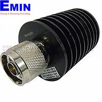 Fairview SA4N251-30 30 dB Fixed Attenuator N Male To N Female Up To 4 GHz Rated To 25 Watts With Black Aluminum Heatsink Body