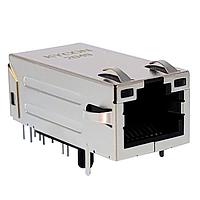 Đầu nối Modular MAGJACK, 1G MAGNETICS, POE, che chắn toàn phần mặt trên và các tab bên, đèn LED xanh lá cam/vàng, tuân thủ RoHS Kycon G16LX-188S7-1G-GO-Y