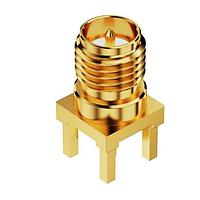 Đầu nối SMA STR RPJck PCB gắn lỗ xuyên - 6GHz GCT (Global Connector Technology) RFPC-SMA29-F