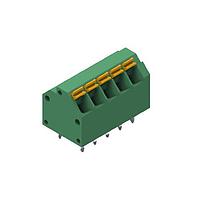 Wurth Elektronik 691409320005 Fixed Terminal Blocks WR-TBL 3.81mm pitch Modular THT Green 45 deg Dual Pin cable entry Screwless Push In 5P