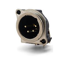 Đầu nối 4 chân XLR cho khung, Đầu đực, Ngang, PCB, Chân nối đất, Mặt kim loại Io Audio Technologies IO-XLR4-M-BH