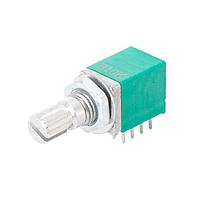 Same Sky (formerly CUI Devices) PTN094-H10120K1B Potentiometers 9.5mm, horizontal, 4 gang, 10K ohm, 20mm knurled shaft, linear