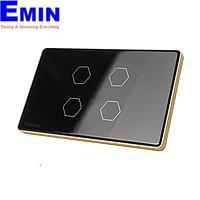 HUNONIC HN04SCD WiFi Touch Switch 4 ປຸ່ມສີ່ຫລ່ຽມ (Black)