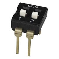 Công tắc DIP DIP Switch, SPST, bước 2.54, cần gạt phẳng, chân ngắn, 2 vị trí, màu đen Same Sky (formerly CUI Devices) DS04-254-2S-02BK