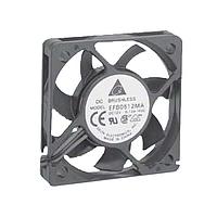 Delta Electronics, Inc. EFB0512LA-F00 Tubeaxial DC Tubeaxial Fan, 50x10mm, 12VDC, Ball Bearing, 3-Lead Wires, Tachometer