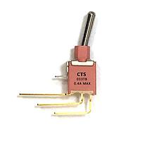 Công tắc gạt góc phải dọc SP bật-tắt-bật tiêu chuẩn 10.16 mạ vàng CTS Electronic Components 033TBVSASB