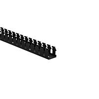 HellermannTyton 181-15505 Slotted Wall Wiring Duct Slotted Wall Wiring Duct, 1.5" x 1.5", Non-Adhesive, PVC, Black, 120ft/Carton
