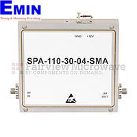 Fairview  SPA-110-30-04-SMA High Power Amplifier at 4 Watt P1dB Operating From 8.5 GHz to 11 GHz with 30 dB Gain, 45 dBm IP3 and SMA