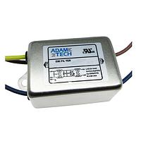 Bộ Lọc Đường Dây Nguồn EMI/RFI, Cấp Y Tế, 115/250VAC 3A, kích thước nhỏ, dây dẫn, gắn khung Adam Tech PLF-22D1-3A-W-5